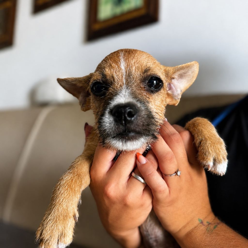 Chihuahua Mischling Pepe, 04/2025, Endgröße ca. 35 cm